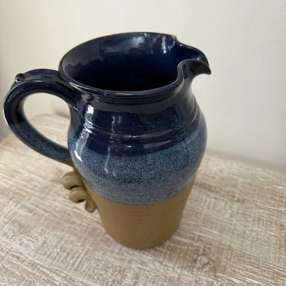 Paige Studio Pottery - Blue and Brown Pitcher - Picture 7 of 9